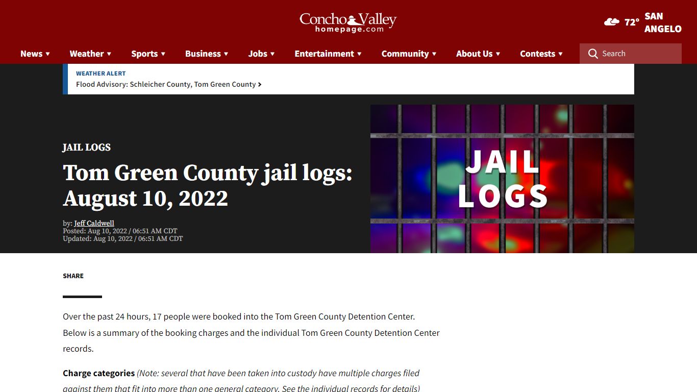 Tom Green County jail logs: August 10, 2022